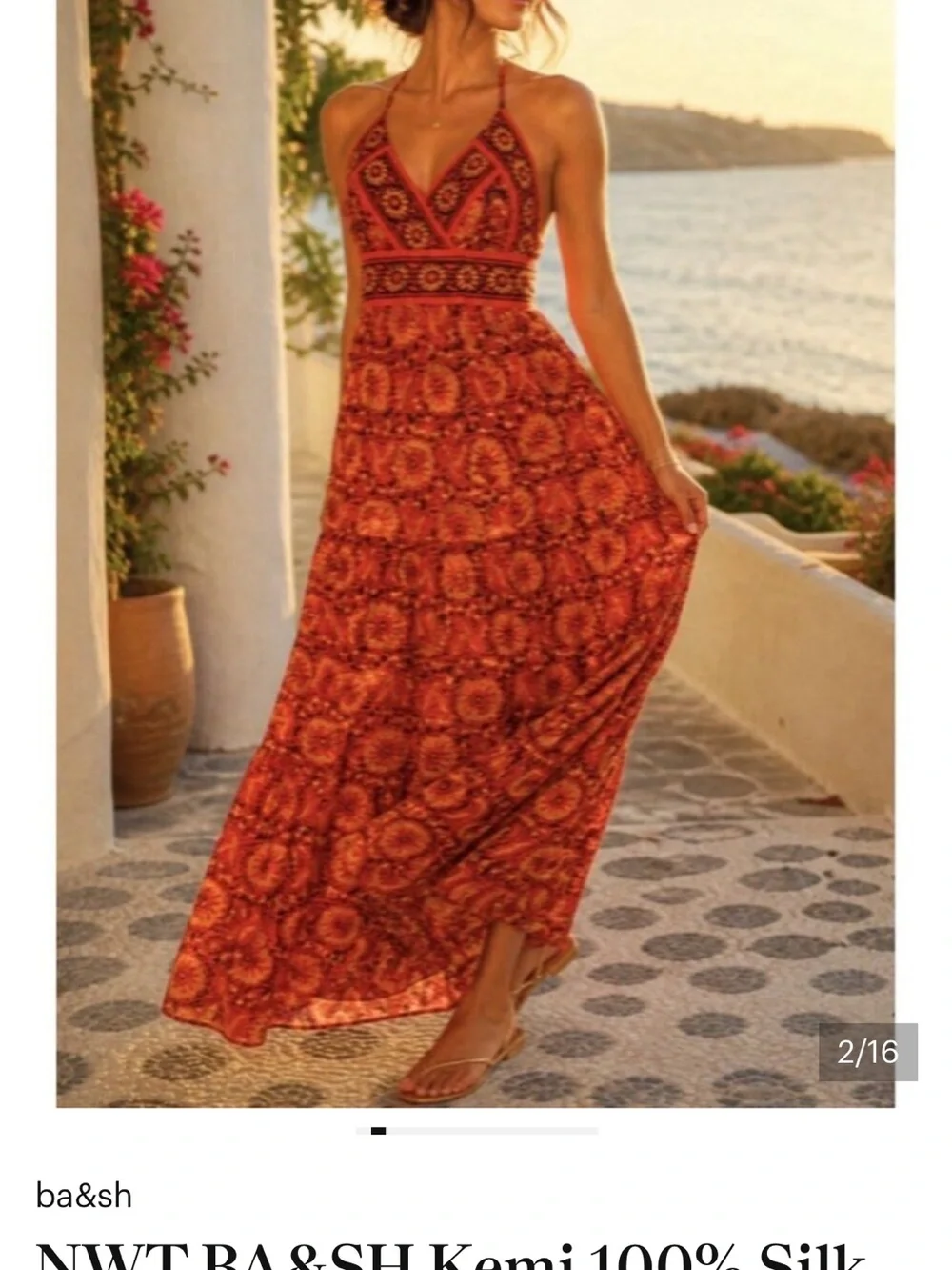 NWT BA&SH Kemi maxi Silk size 3 - Picture 2 of 7